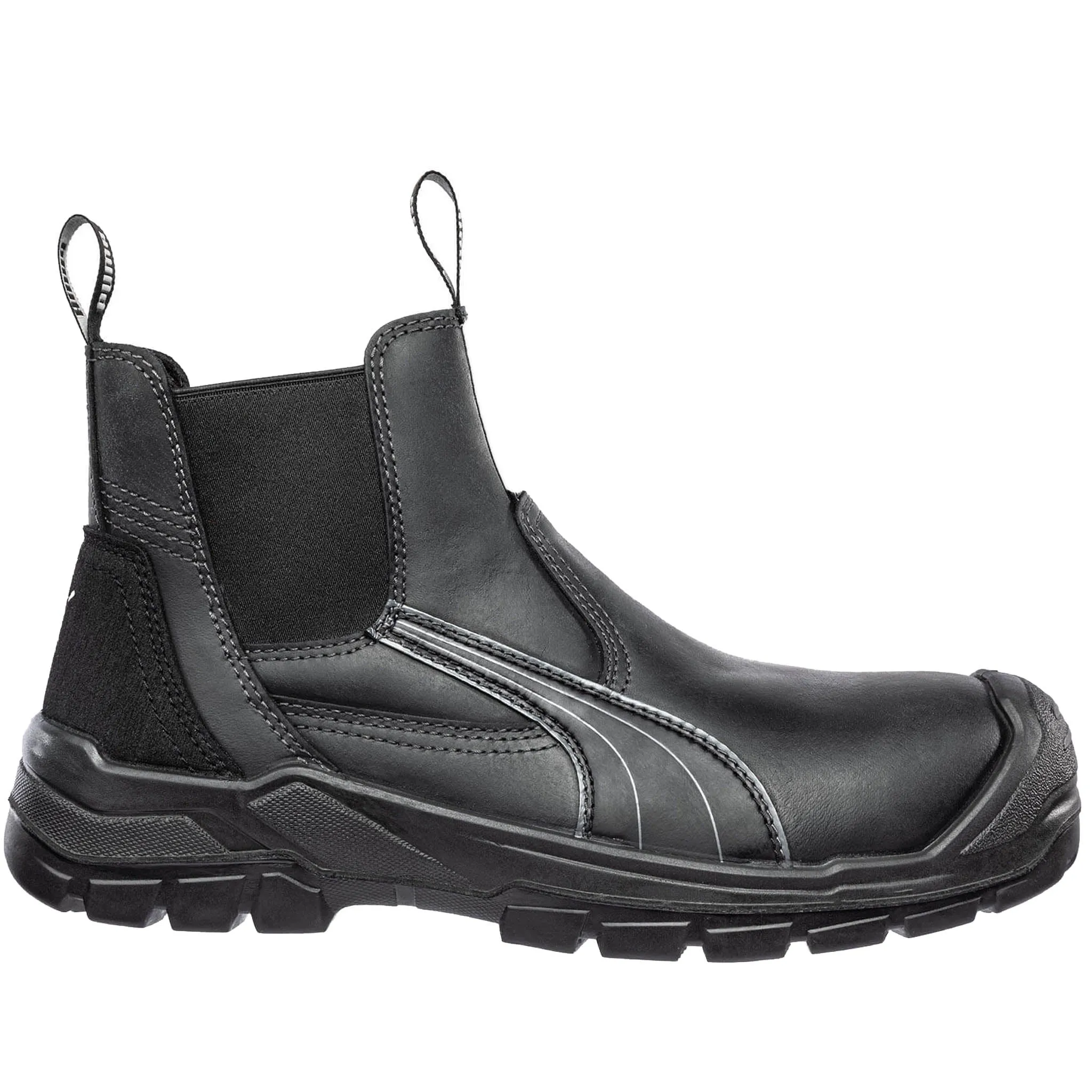 Puma Men's 630345 Tanami Black Mid Slip On Composite Safety Toe Metal Free Work Boots