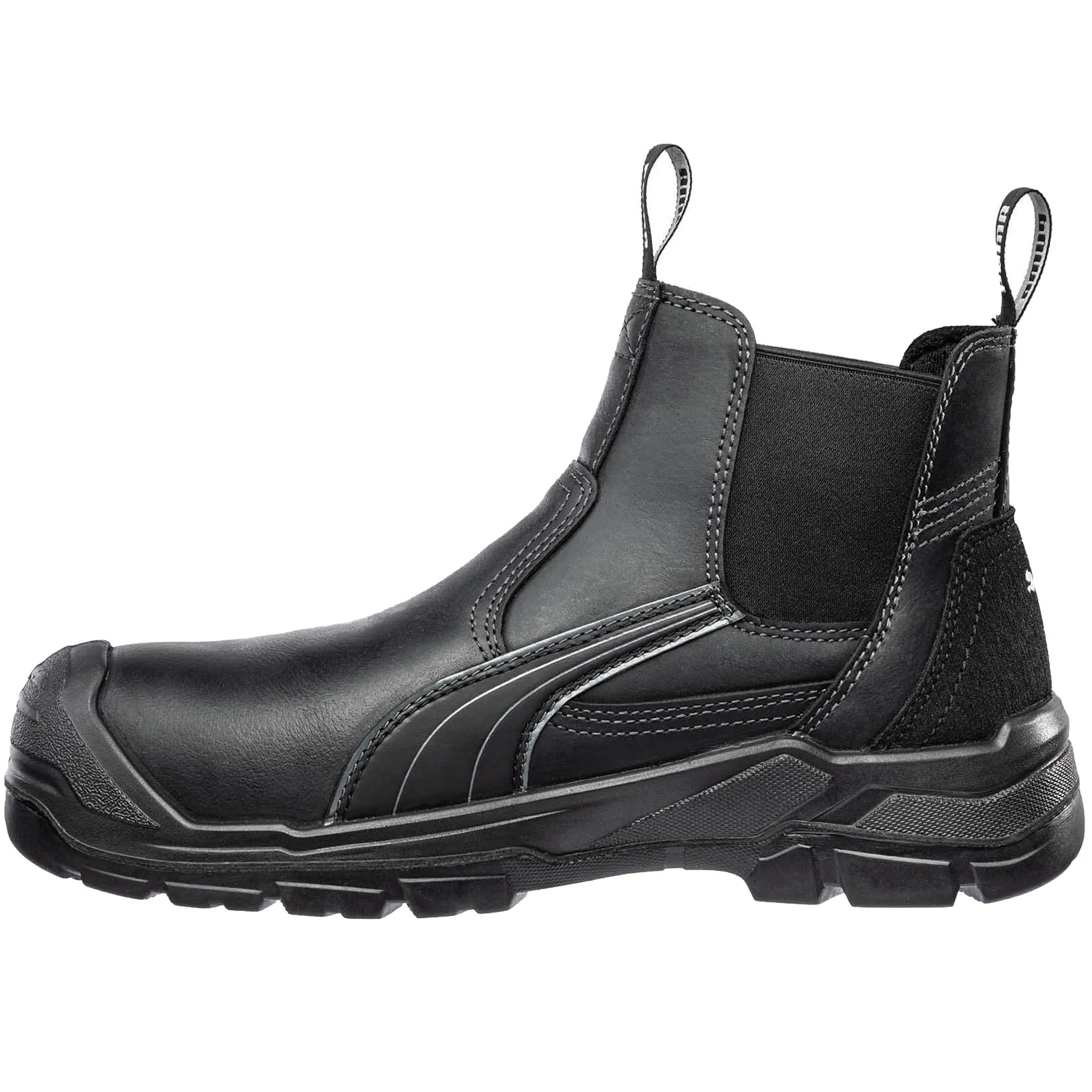 Puma Men's 630345 Tanami Black Mid Slip On Composite Safety Toe Metal Free Work Boots