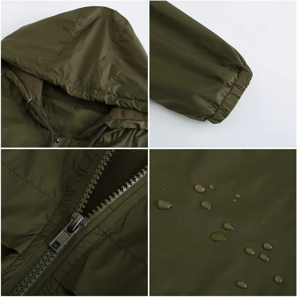 Rain Jackets for Women Lightweight Waterproof Raincoat with Hood Packable Active Outdoor Windbreaker