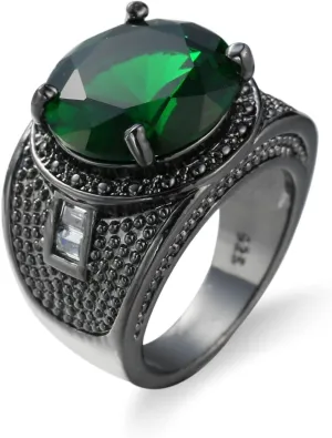 Ring Jewelry Simple, Black Rings Cubic Zirconia Silver-Plated-Base Simple Size Western Jewelry Armoire