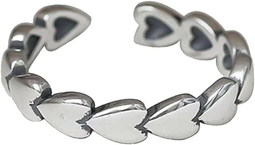 Rings for Women Heart Shape Open Ring Fashion Jewelry for Women Silver Jewelry for Her