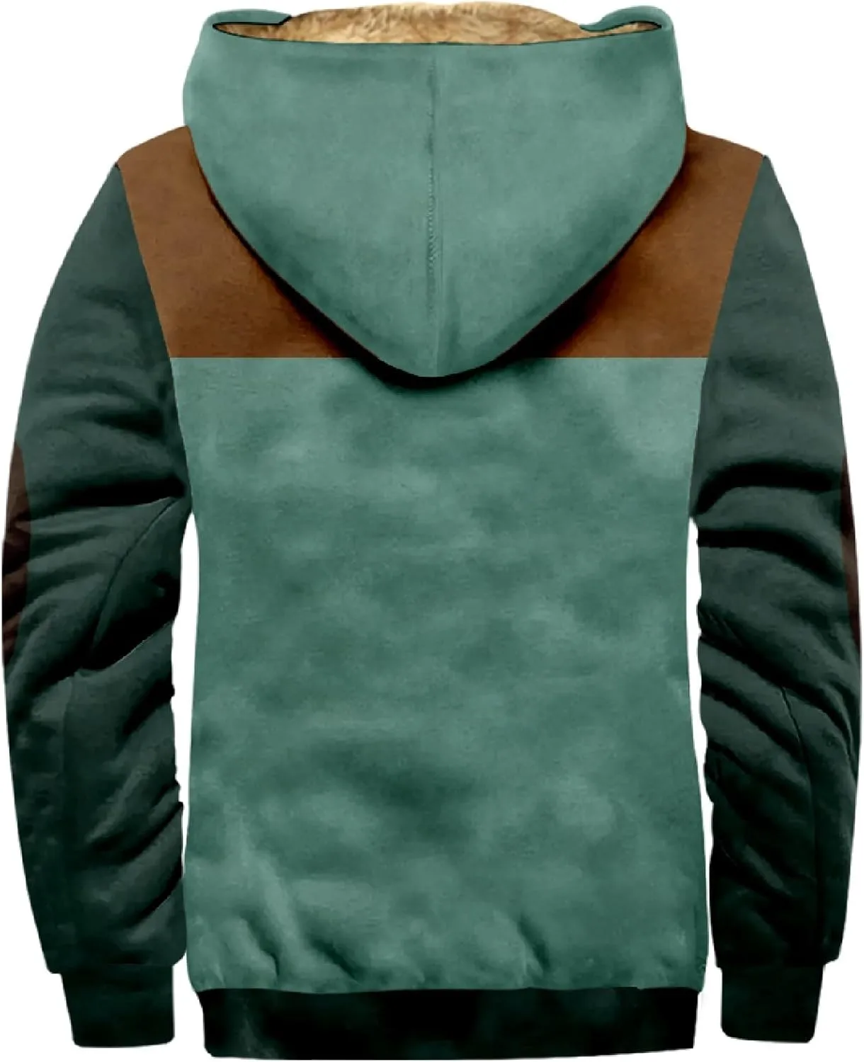 RTRDE Mens Sherpa Lined Jacket with Hood Winter Full Zip Up Hoodies Jacket Fleece Heavyweight Coats Pockets Jacket