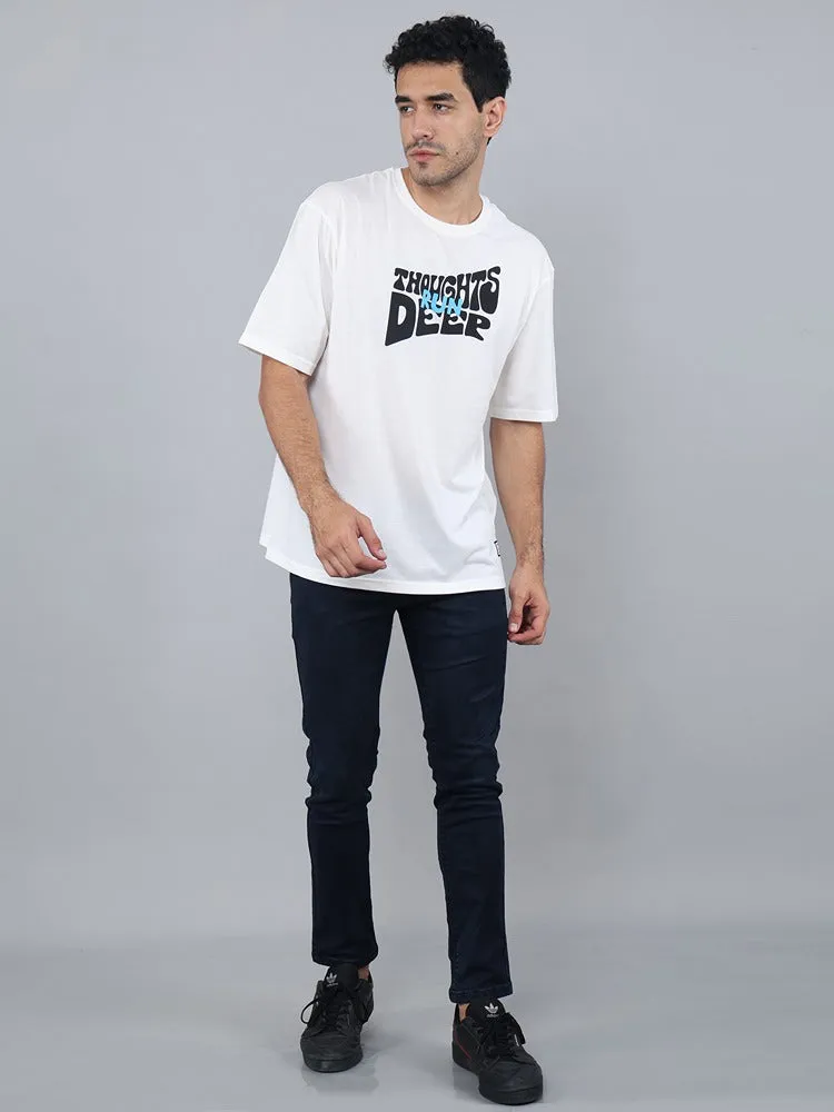 Run Deep Thoughts Printed Oversized T-shirt