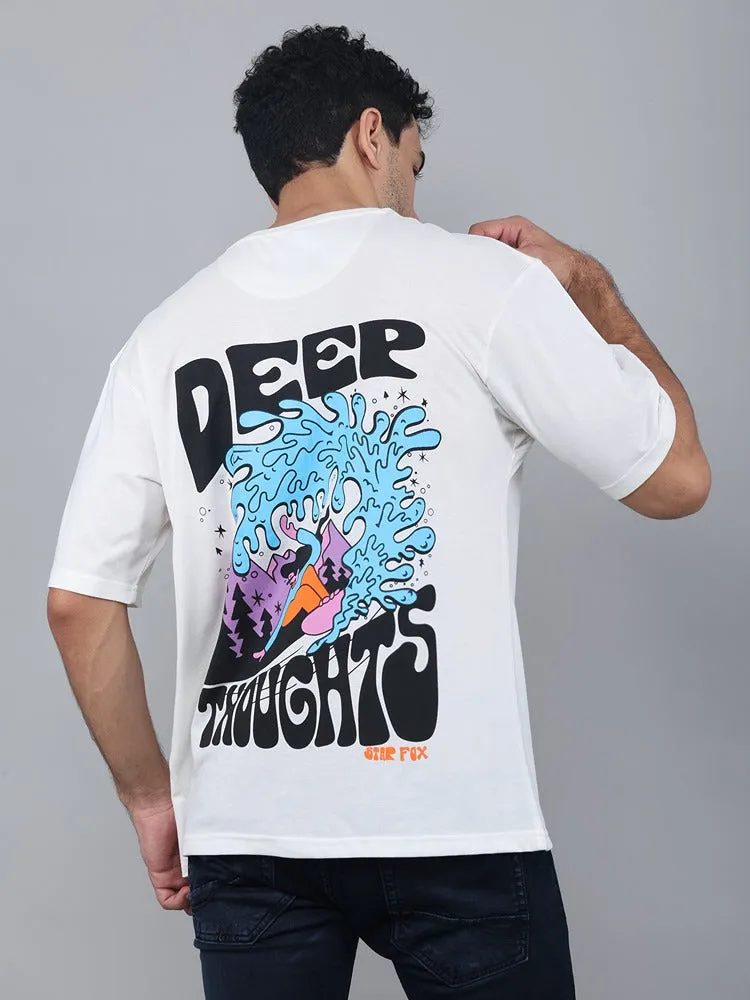 Run Deep Thoughts Printed Oversized T-shirt