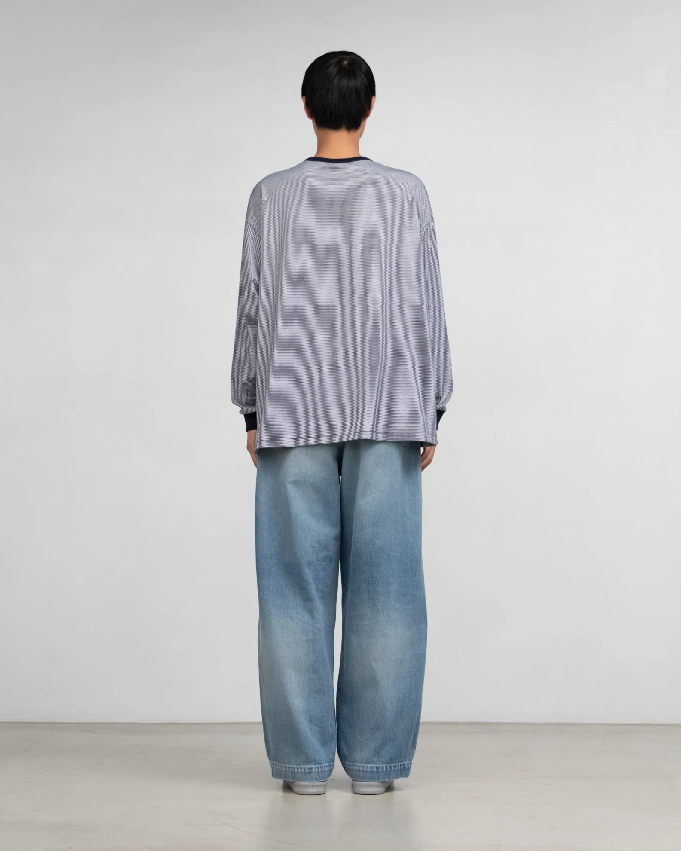 Selvage Denim Belted Pants-LIGHT FADE-