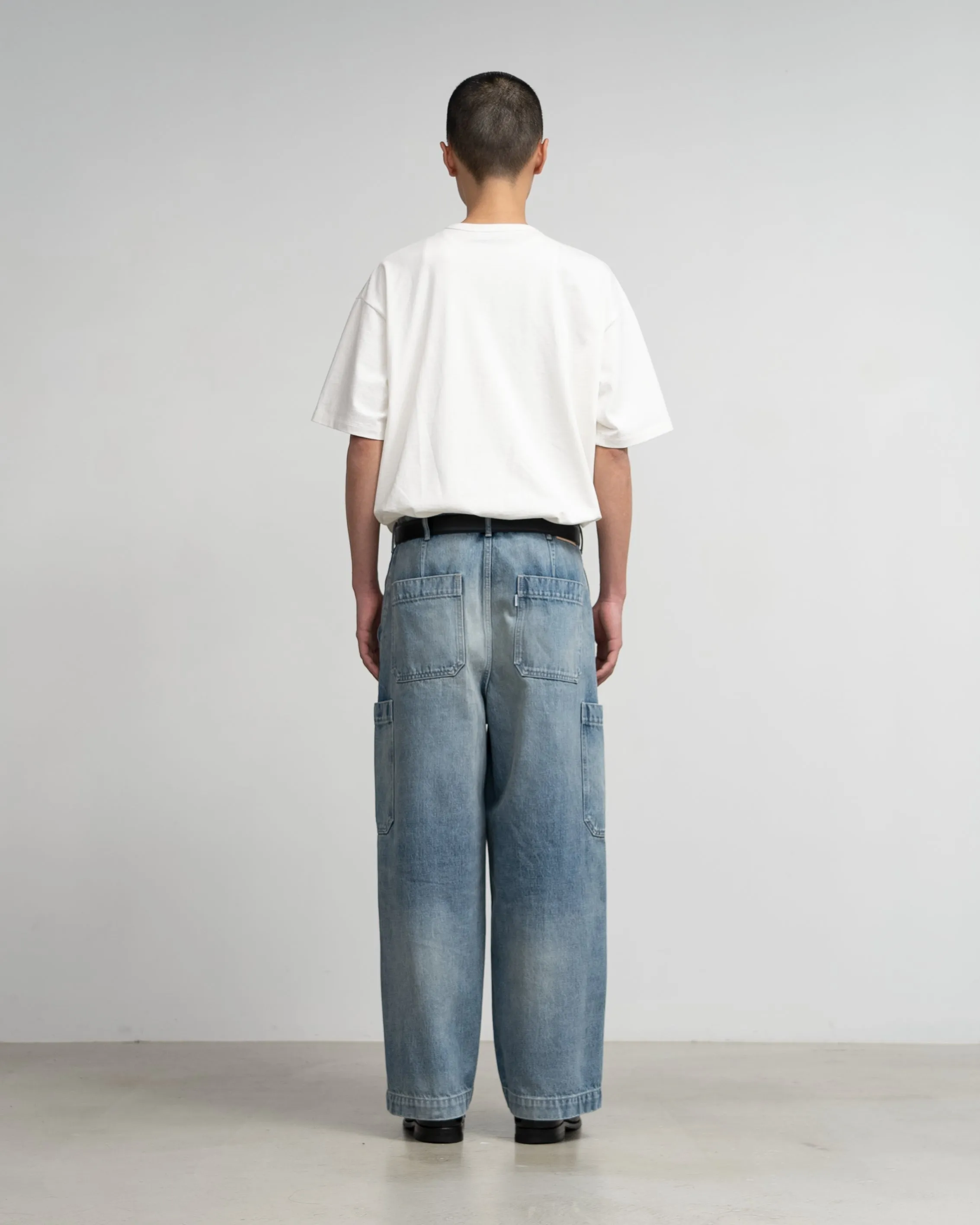 Selvage Denim Cargo Pants-LIGHT FADE-