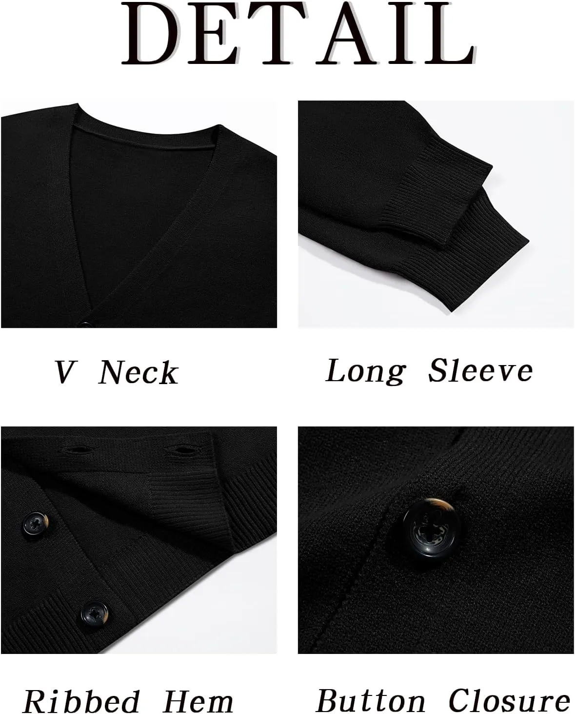 Shanfetl Men's Lightweight Cardigan Sweater Single-Breasted V-Neck Knitted Cardigans