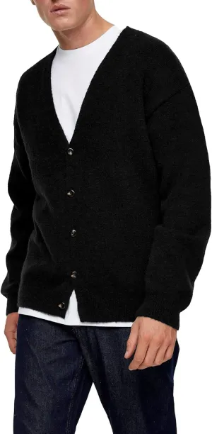 Shanfetl Men's Lightweight Cardigan Sweater Single-Breasted V-Neck Knitted Cardigans