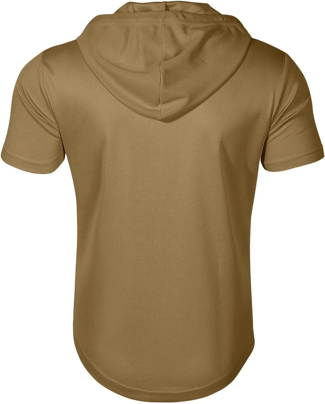 Short Sleeve Hoodie For Men Tactical Street Gym Lightweight Hooded Sweatshirt Drawstring Pullover Workout Tops