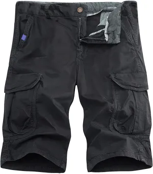 Shorts Men Cargo Elastic Waist Cargo Shorts Classic Outdoor Hiking Tactical Pants Casual Sweat Shorts Multi Pockets