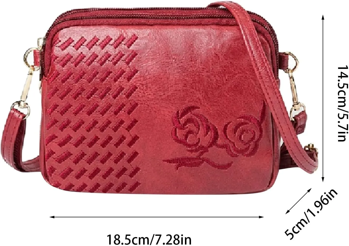 Shoulder Handbags Fashion Women's Bag Functional Pocket Zipper Embroidered Women's Messenger Bags Shoulder Bag