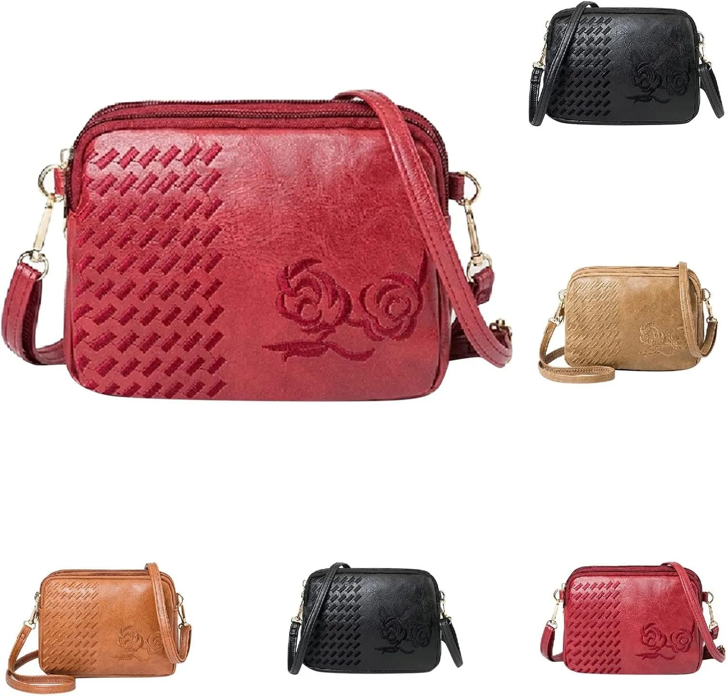 Shoulder Handbags Fashion Women's Bag Functional Pocket Zipper Embroidered Women's Messenger Bags Shoulder Bag