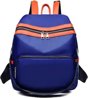 Simple Women Autumn And Winter Ladies Backpack Oxford Cloth Multi-functional Leisure Backpac (Blue)