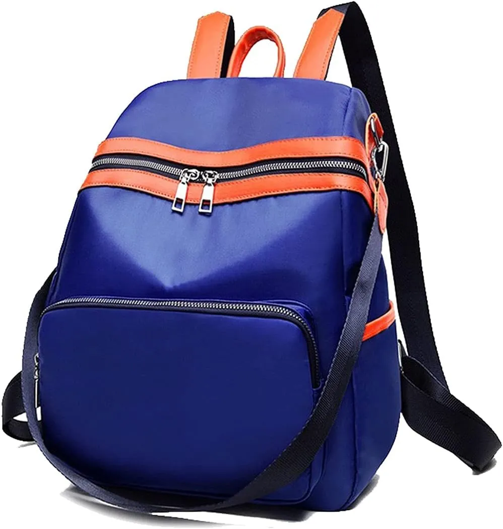 Simple Women Autumn And Winter Ladies Backpack Oxford Cloth Multi-functional Leisure Backpac (Blue)