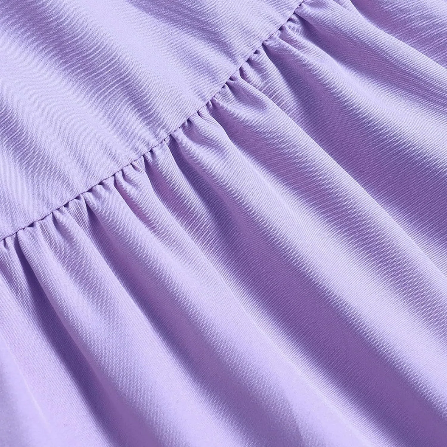Skirts for Women Summer Drawstring High Waist Midi Skirt Loose Aline Solid Color Tiered Ruffle Knee Length Skirt