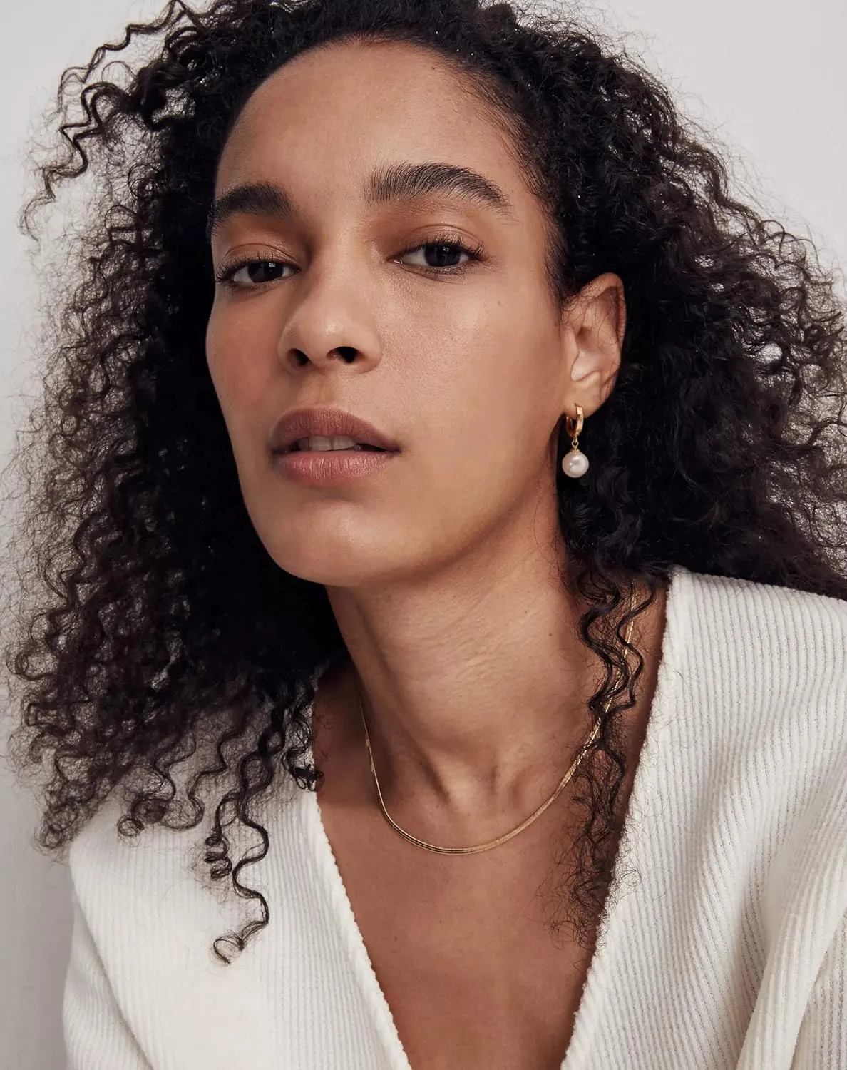 Small Gold Huggie Hoop Earrings Shell Pearl Drop Dangle Post Earrings Hanging Lightweight Handmade Jewelry for women