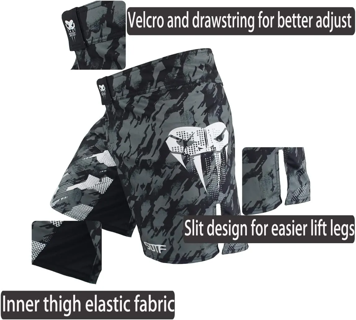SOTF Boxing Shorts for Men Training Fight Shorts Men MMA BJJ Shorts No Gi