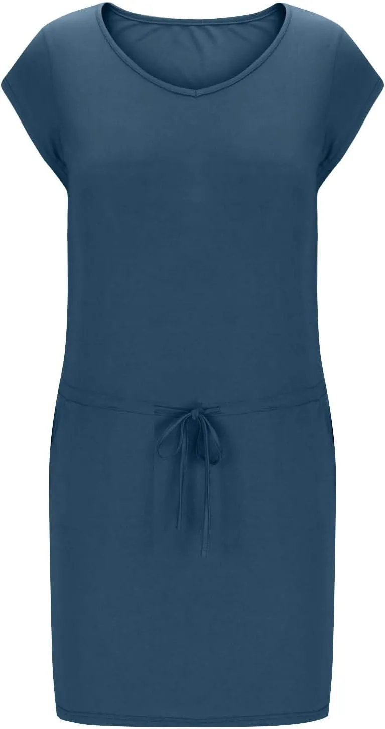 Summer Dresses for Women 2025,Casual Sun Dresses Short Sleeve v Neck Beach Vacation midi Dresses with Pockets