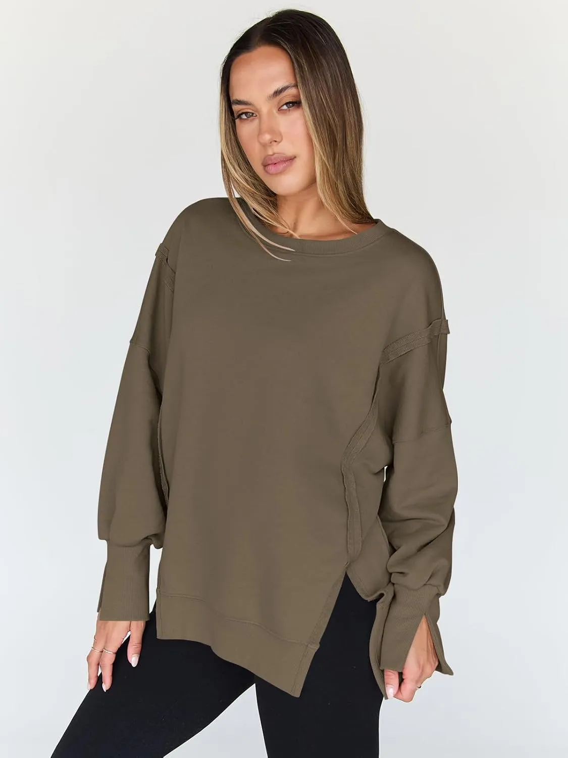 Trendy Queen Womens Oversized Sweatshirts Hoodies Crewneck Shirts Fall Outfits Teen Girls Y2k Winter Clothes