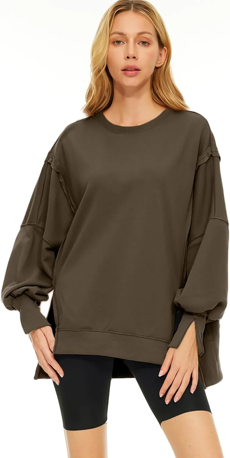 Trendy Queen Womens Oversized Sweatshirts Hoodies Crewneck Shirts Fall Outfits Teen Girls Y2k Winter Clothes