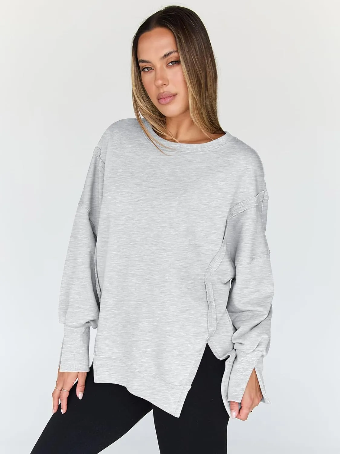 Trendy Queen Womens Oversized Sweatshirts Hoodies Crewneck Shirts Fall Outfits Teen Girls Y2k Winter Clothes