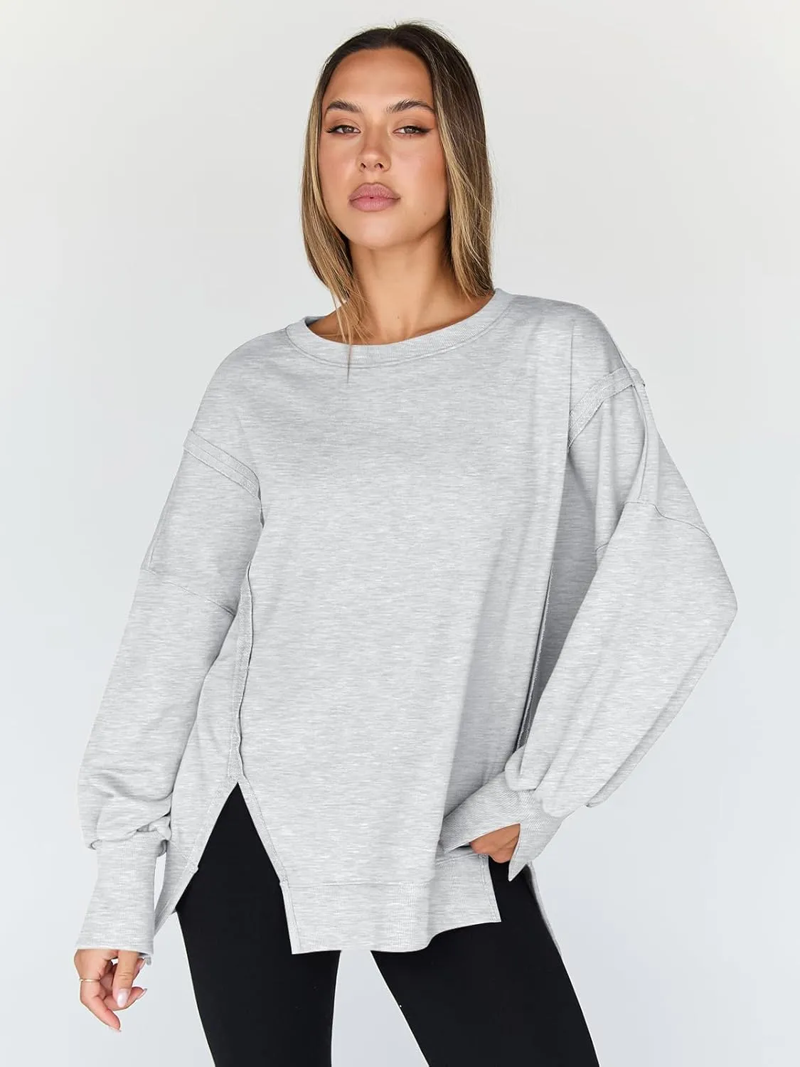 Trendy Queen Womens Oversized Sweatshirts Hoodies Crewneck Shirts Fall Outfits Teen Girls Y2k Winter Clothes