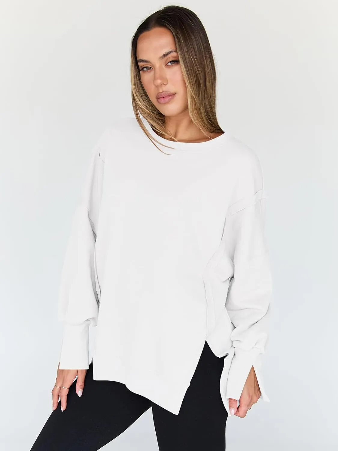 Trendy Queen Womens Oversized Sweatshirts Hoodies Crewneck Shirts Fall Outfits Teen Girls Y2k Winter Clothes