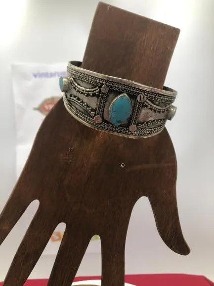 Tribal Vintage Stones Slim Bracelet, Boho Bracelet, Kuchi Handmade, Tribal Jewelry, Old, Vintage Costume Jewelry