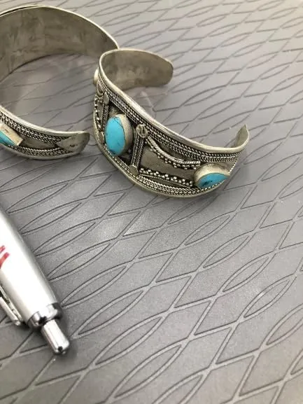 Tribal Vintage Stones Slim Bracelet, Boho Bracelet, Kuchi Handmade, Tribal Jewelry, Old, Vintage Costume Jewelry