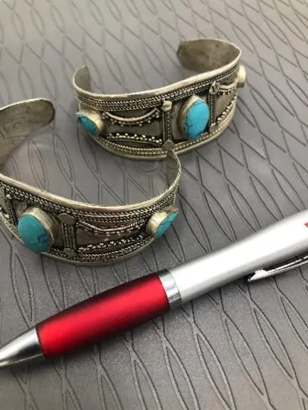 Tribal Vintage Stones Slim Bracelet, Boho Bracelet, Kuchi Handmade, Tribal Jewelry, Old, Vintage Costume Jewelry