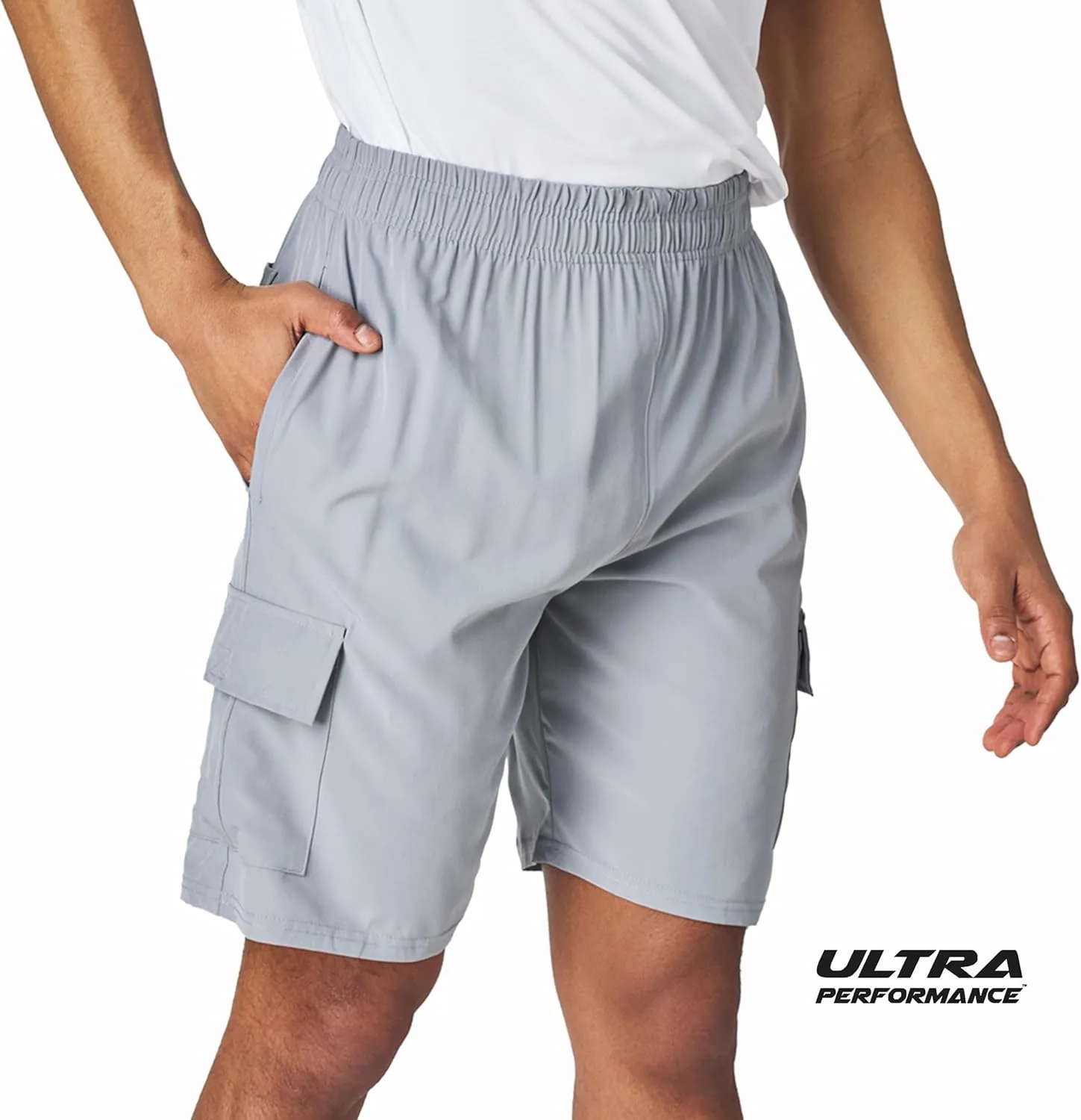 Ultra Performance Men's Nylon Cargo Short's- 2 Pack Mens Golf & Hiking Stretch Shorts with Pockets Quick Dry Short for Men