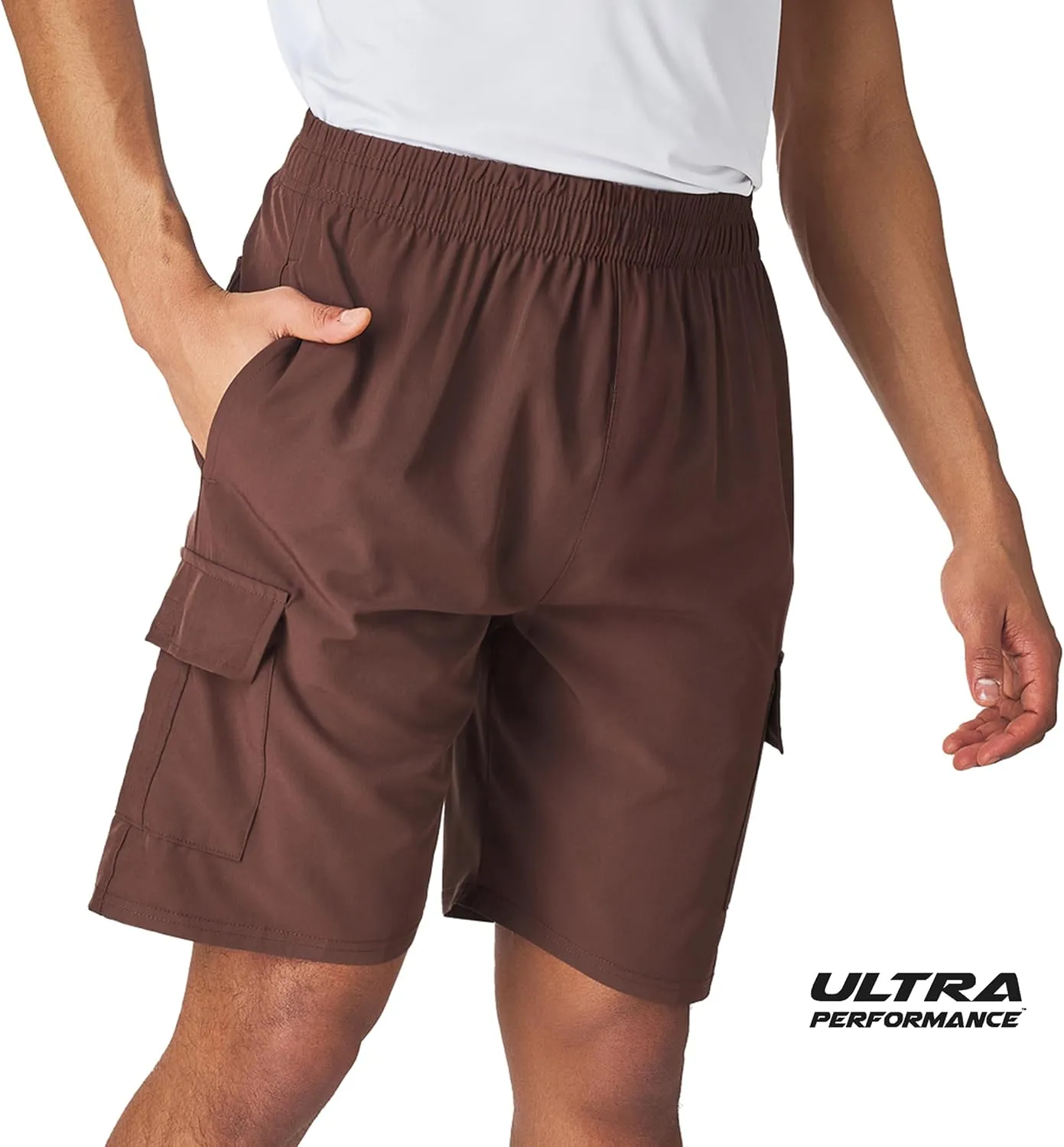 Ultra Performance Men's Nylon Cargo Short's- 2 Pack Mens Golf & Hiking Stretch Shorts with Pockets Quick Dry Short for Men