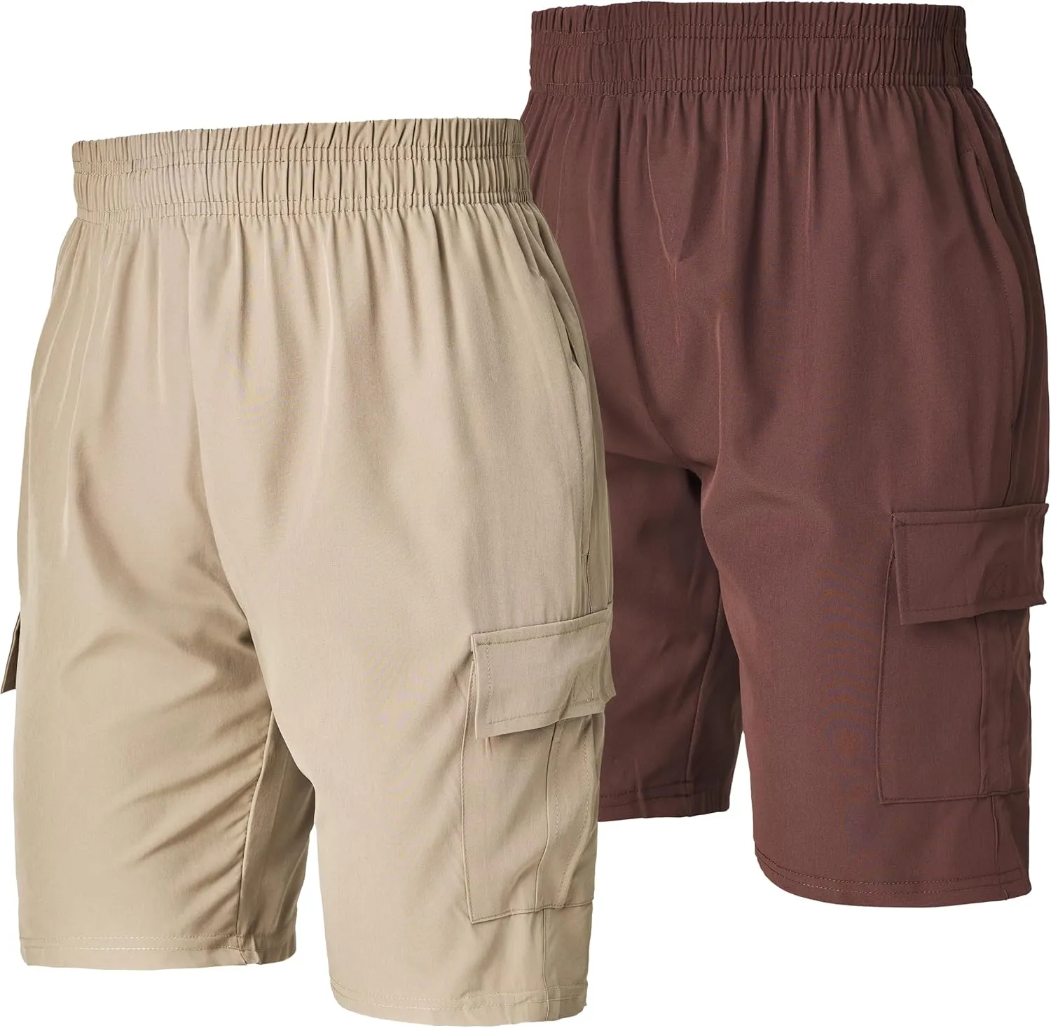Ultra Performance Men's Nylon Cargo Short's- 2 Pack Mens Golf & Hiking Stretch Shorts with Pockets Quick Dry Short for Men