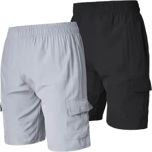 Ultra Performance Men's Nylon Cargo Short's- 2 Pack Mens Golf & Hiking Stretch Shorts with Pockets Quick Dry Short for Men