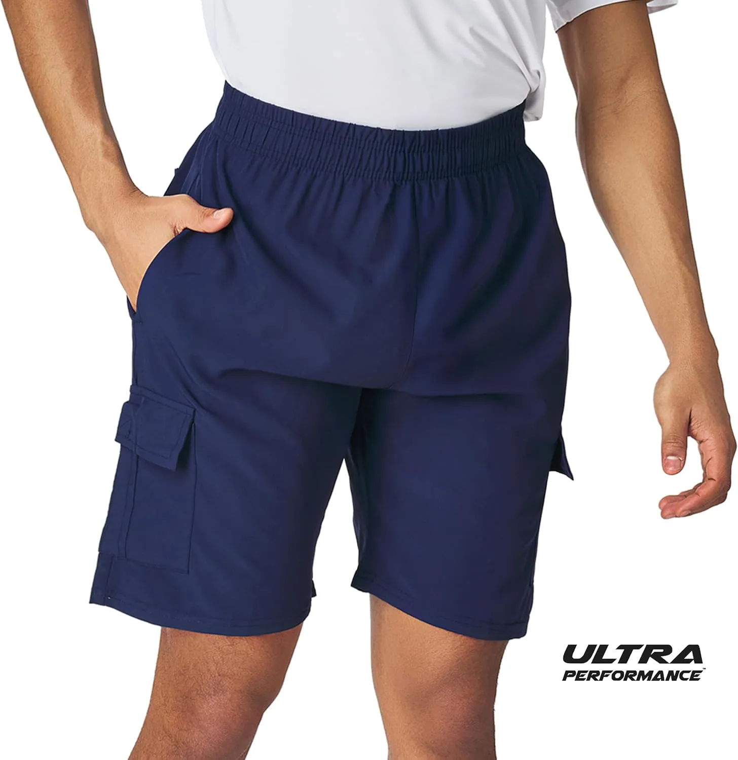Ultra Performance Men's Nylon Cargo Short's- 2 Pack Mens Golf & Hiking Stretch Shorts with Pockets Quick Dry Short for Men