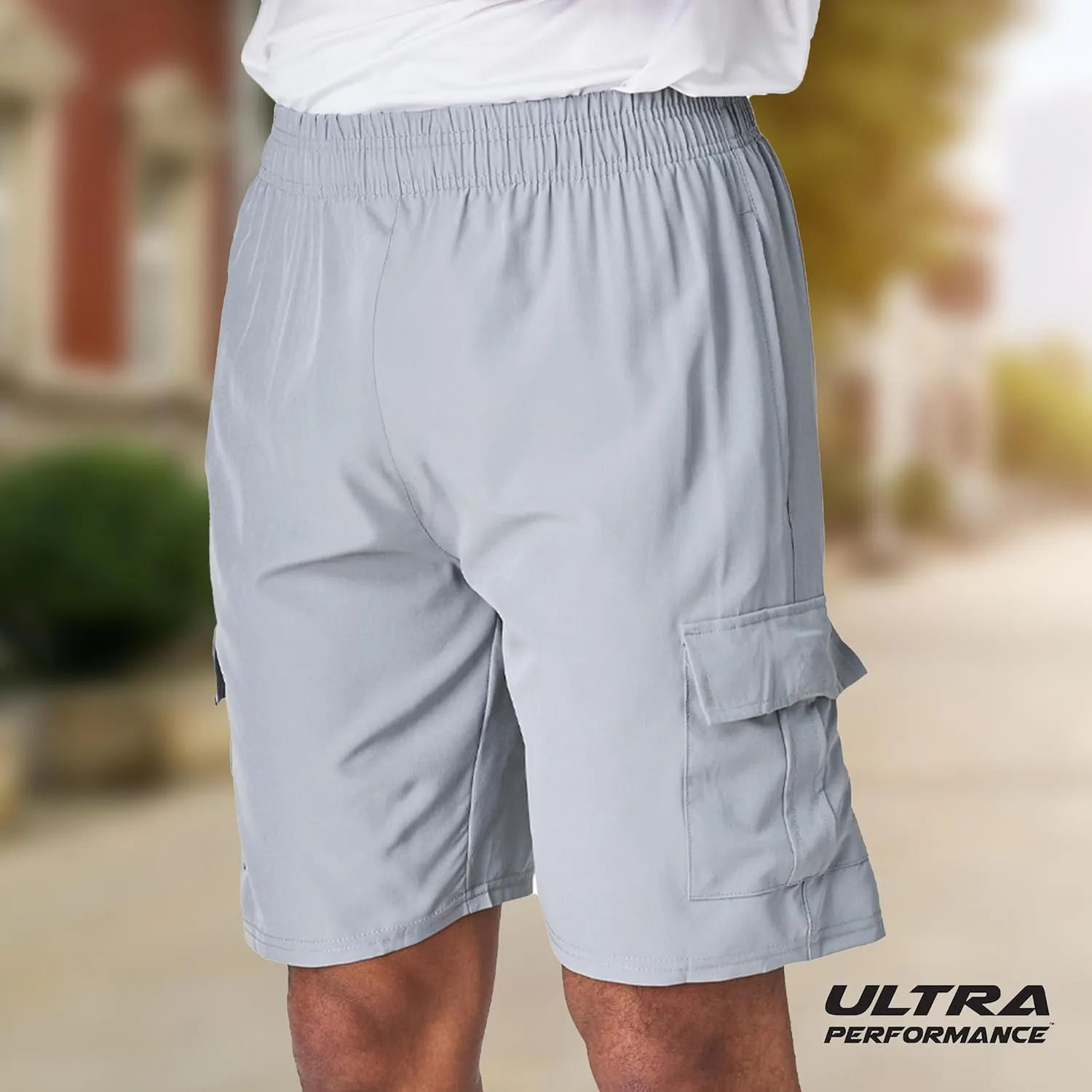 Ultra Performance Men's Nylon Cargo Short's- 2 Pack Mens Golf & Hiking Stretch Shorts with Pockets Quick Dry Short for Men