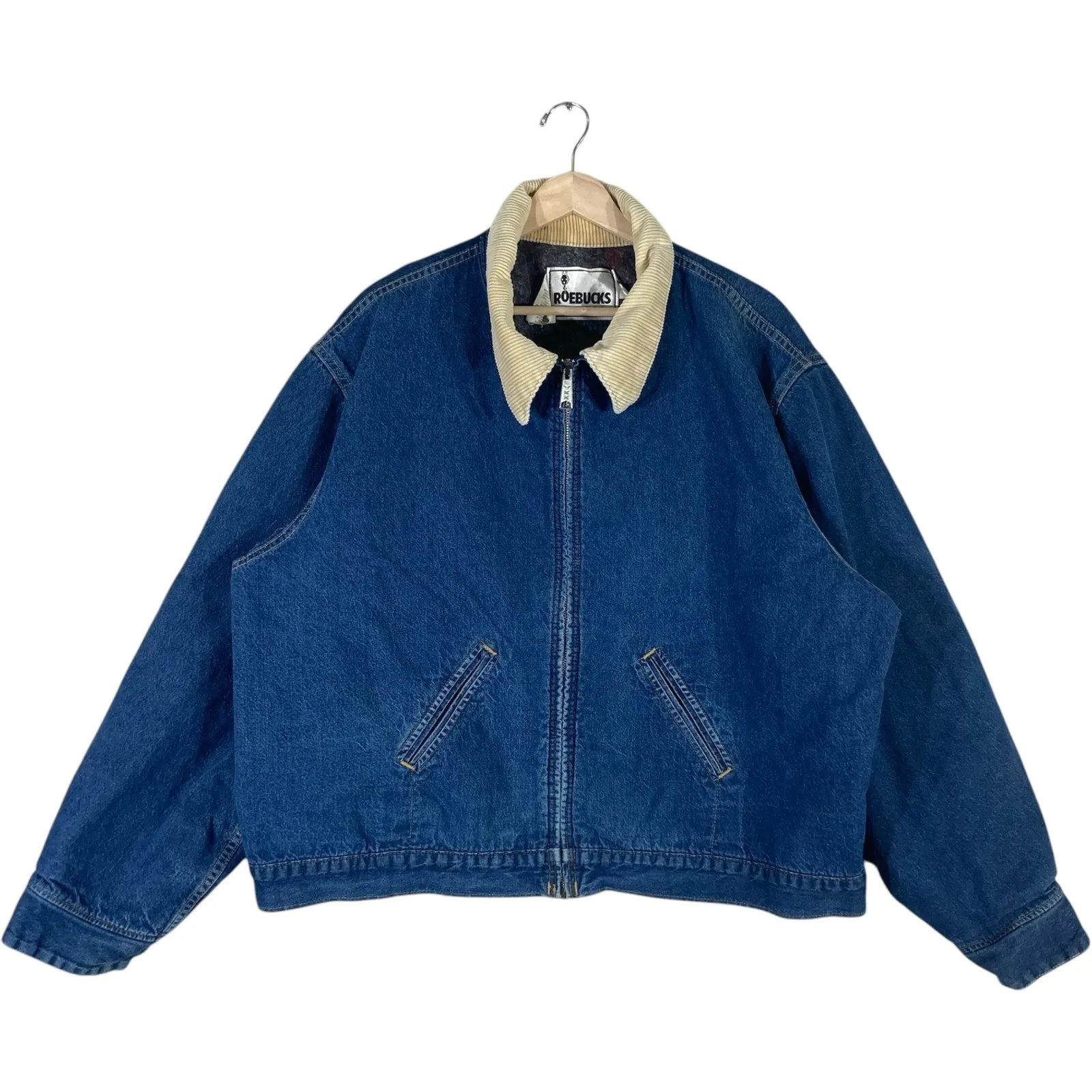 Vintage Roebucks Blanket Lined Full Zip Denim Jacket