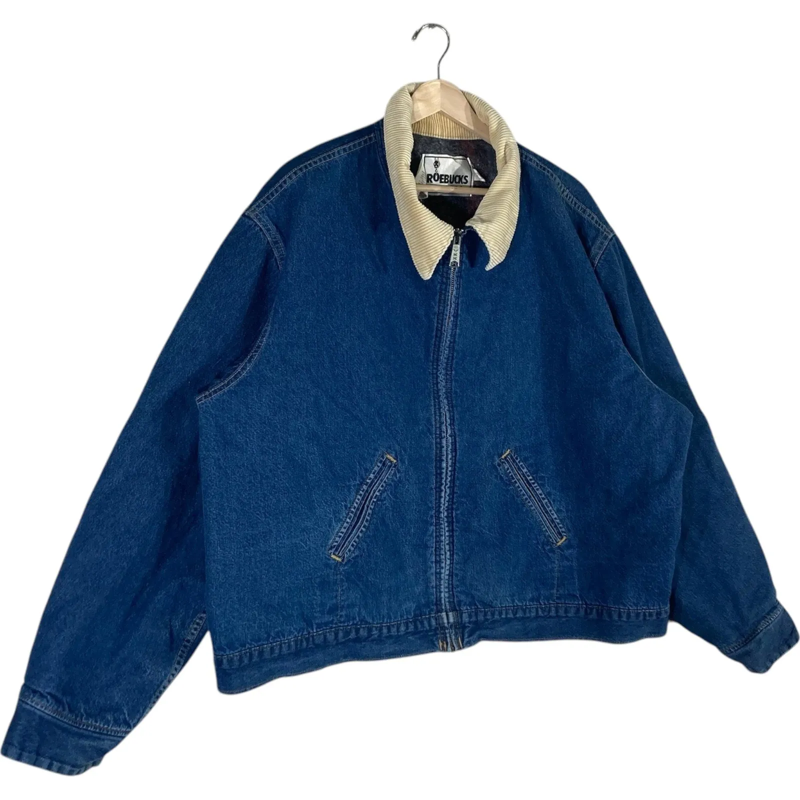 Vintage Roebucks Blanket Lined Full Zip Denim Jacket