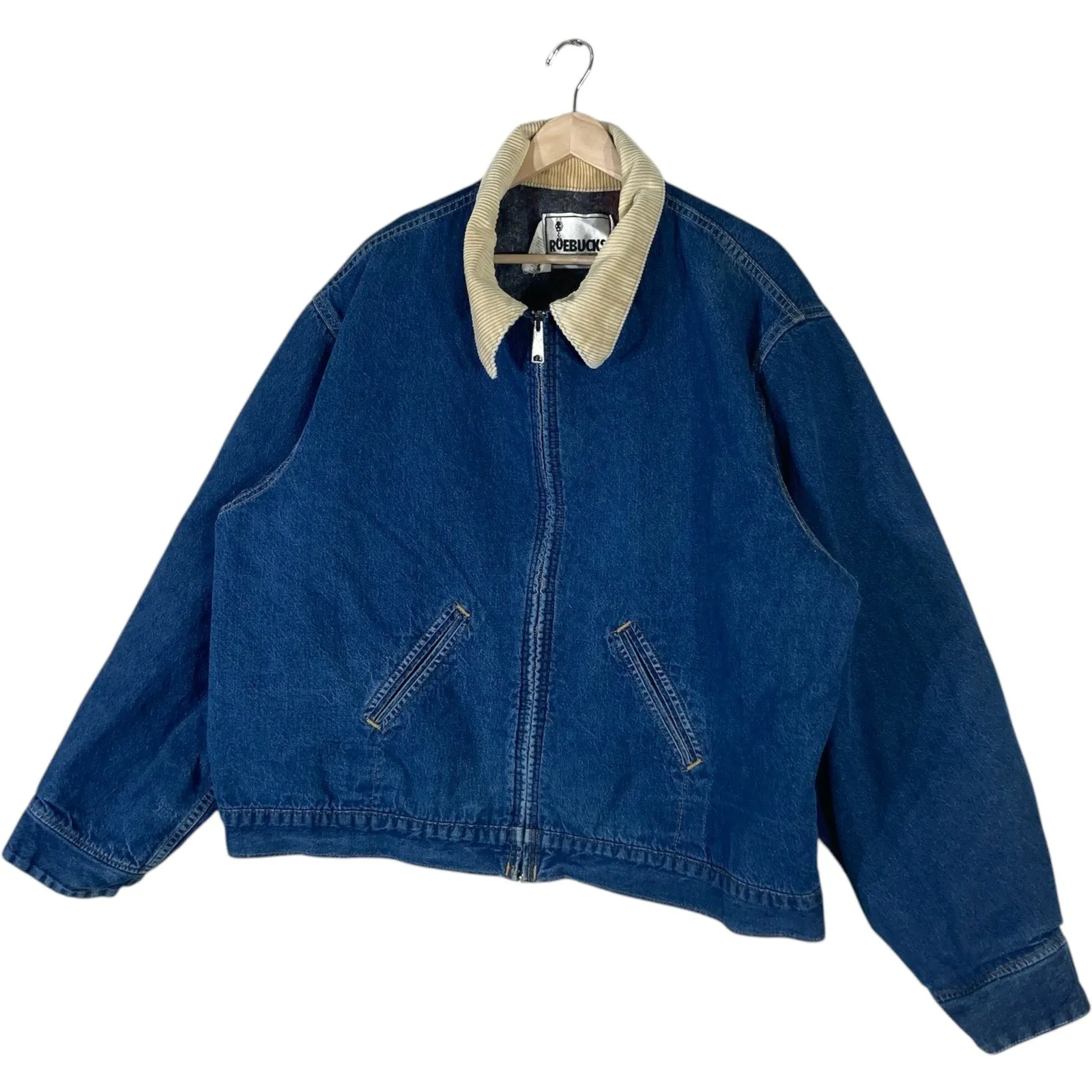 Vintage Roebucks Blanket Lined Full Zip Denim Jacket