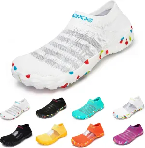 Water Shoes Women Barefoot Grounded Footwear for Women Men with Neuropathy Pool Shoes Wide Toe Box Sneakers Slip On Athletic Workout Gym Footwear Beach Swim Shoe Quick-Dry Breathable Lightweight