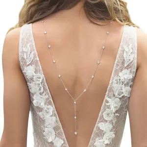 Wedding Multi-layered Rhinestone Back Chain Necklace Layered Bridal Crystal Back Chain Jewelry Festival Rave Rhinestone Backdrop Jewelry Dress Shoulder Body Chain Jewelry for Women