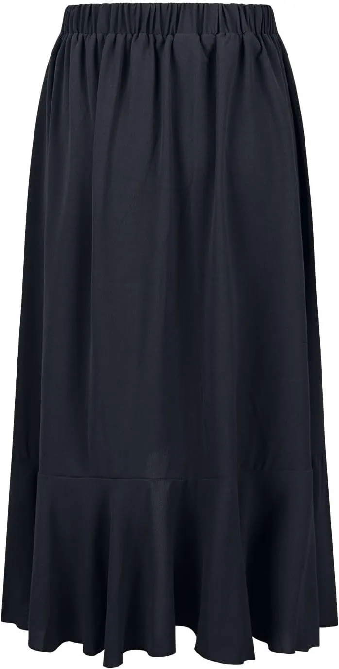 Western Skirts for Women Midi Ruffle Summer Skirt High Waisted Wrap Flowy Skirts High-Low A Line Gothic Skirts