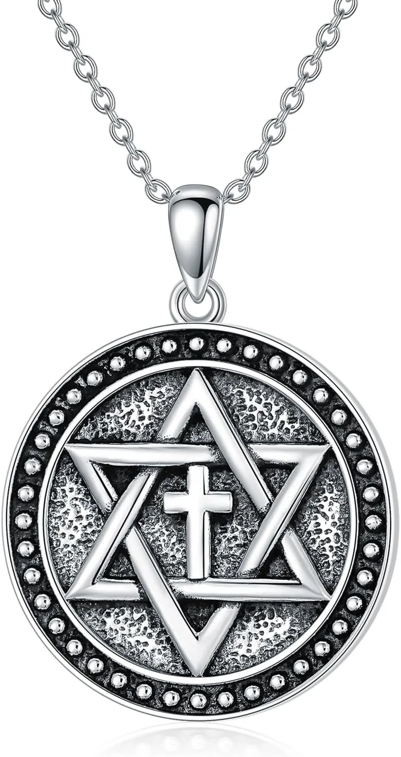 Wiccan Jewelry Sterling Silver Irish Jewelry Witches Knot/Pentagram/Scottish Thistle/Star of David/Eye of Horus/Raven Witch Protection Pendant Viking Jewelry Gifts for Women