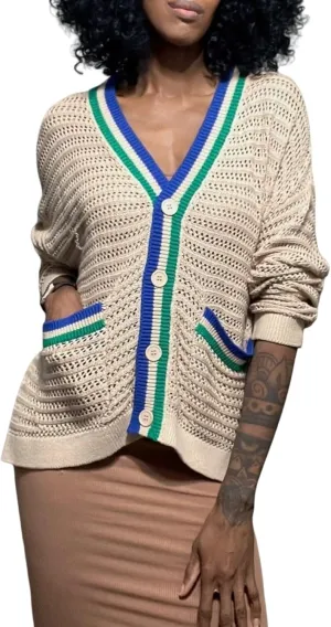 Women Crochet Lightweight Cardigan Cover Up Open Front Long Sleeve Summer Cardigans