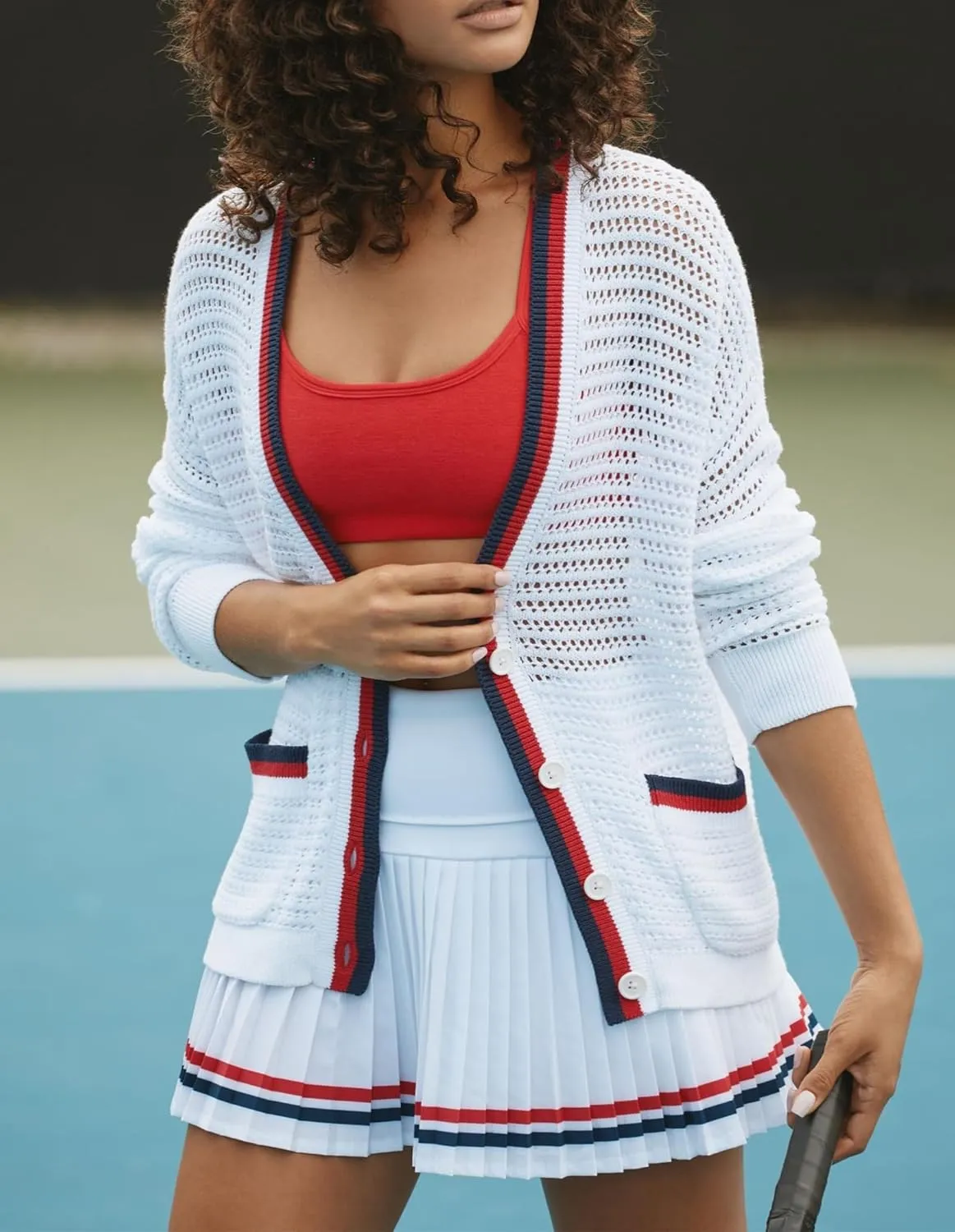Women Crochet Lightweight Cardigan Cover Up Open Front Long Sleeve Summer Cardigans