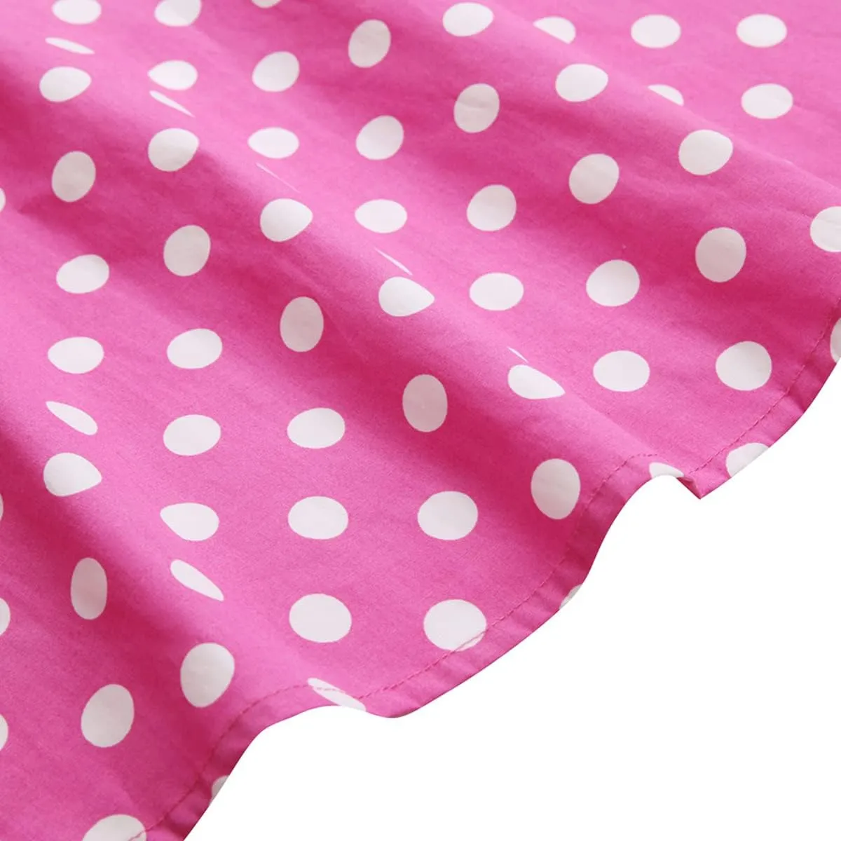 Women Elegant Pleated Vintage Floral Midi Skirt Ladies 50's 60's Polka Dot A Line Flared Skirts Knee Length Skater Skirt