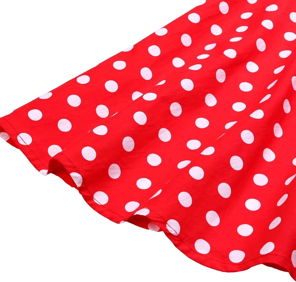Women Elegant Pleated Vintage Floral Midi Skirt Ladies 50's 60's Polka Dot A Line Flared Skirts Knee Length Skater Skirt