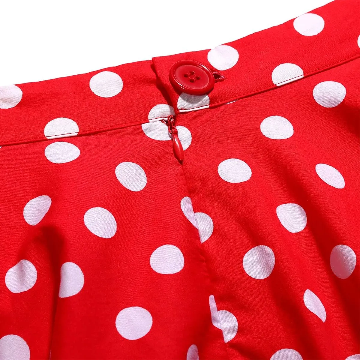 Women Elegant Pleated Vintage Floral Midi Skirt Ladies 50's 60's Polka Dot A Line Flared Skirts Knee Length Skater Skirt