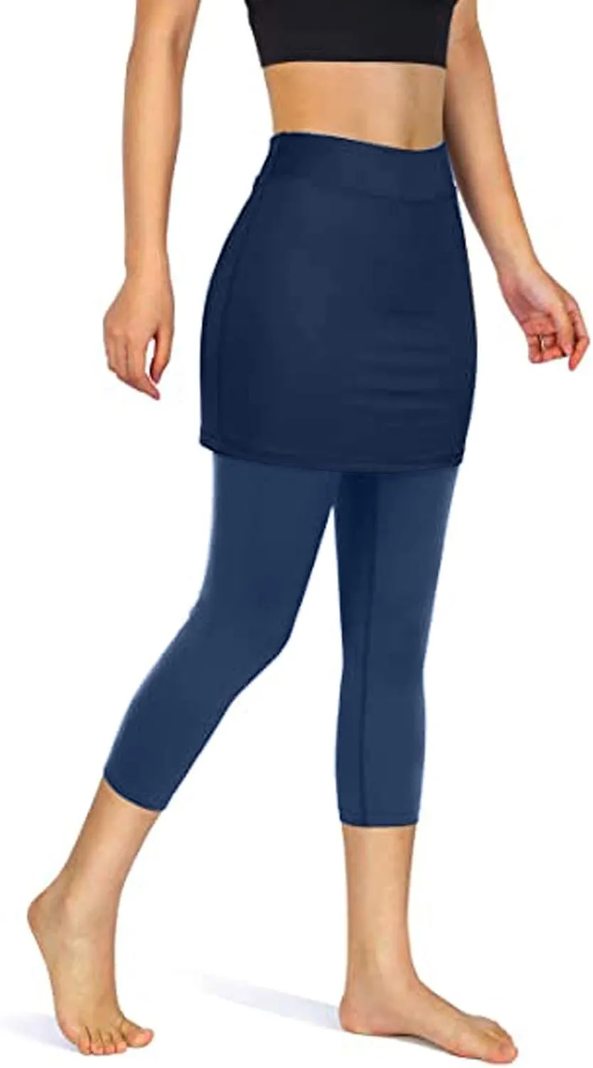 Women Sports Legging Skirts 2025 Trendy Beach Playing Tennis Yoga Sweatpant High Waisted Elastic Slim Fit Casual Pant