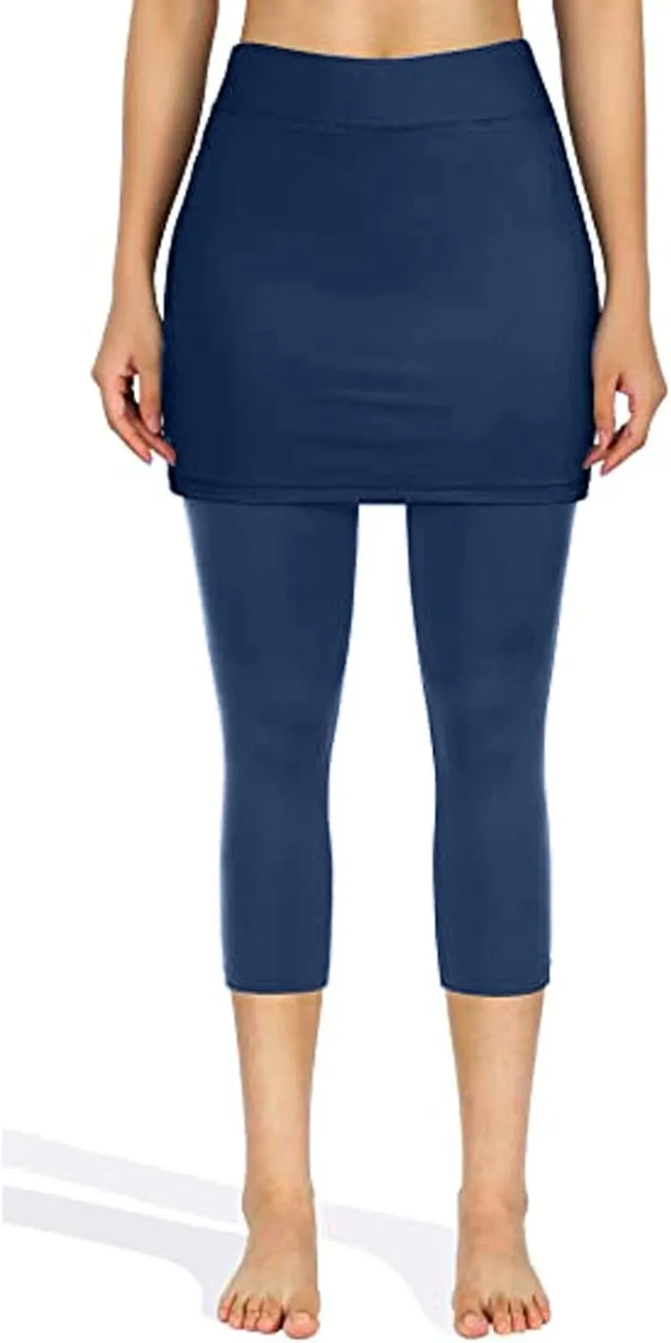 Women Sports Legging Skirts 2025 Trendy Beach Playing Tennis Yoga Sweatpant High Waisted Elastic Slim Fit Casual Pant